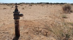 a water pipe in the middle of the desert