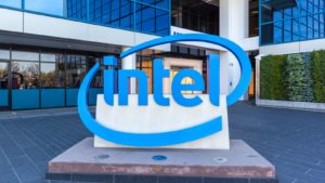 Sign of Intel (INTC stock) at entrance of The Intel Museum in Silicon Valley