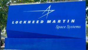 A Lockheed Martin (LMT) Space Systems sign in Sunnyvale, California.