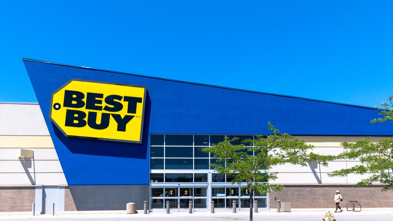 BBY Stock. Image of Best Buy logo on storefront during daytime. retail stocks