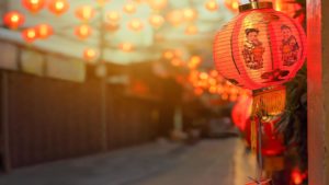 Chinese new year lanterns in china town