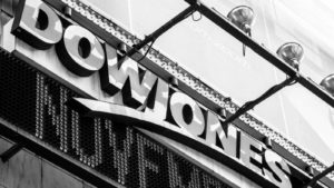 Dow jones logo in famous times square in Manhattan