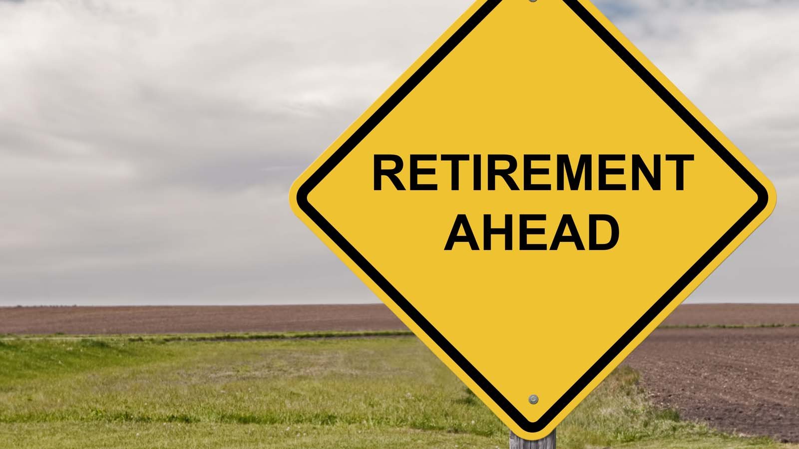 a roadsign that says "retirement ahead". retirement stocks