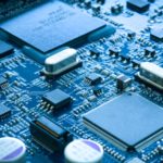 semiconductor stocks Close-up electronic circuit board. technology style concept. representing semiconductor stocks. top semiconductor stocks to buy now. semiconductor stocks to sell