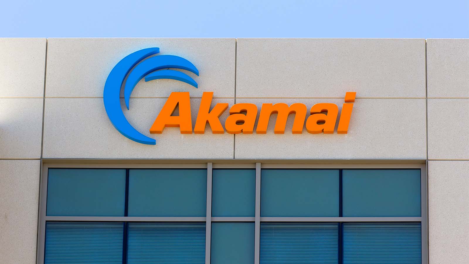 building facade with akamai (AKAM) logo on it. representing tech stocks