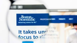 a zoom-in on the Boston Scientific logo (BSX) on a web page