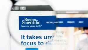 Close-up of the Boston Scientific logo (BSX)