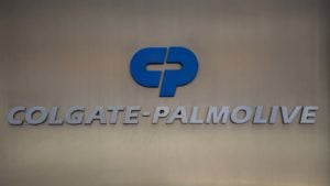 Image of the Colgate-Palmolive logo on a building