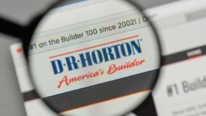 In this photo illustration the D.R. Horton logo seen displayed on a smartphone. DHI stock.