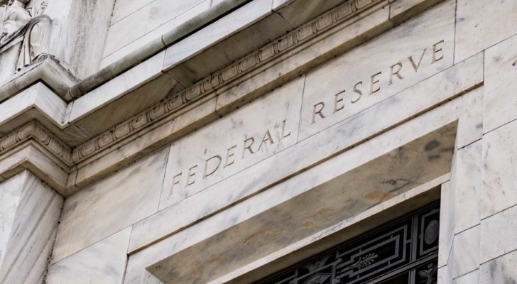 A detail shot of the Federal Reserve building. Best stocks Before Fed Rate Cut