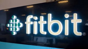 Fitbit Logo on wall in Honolulu Best Buy store