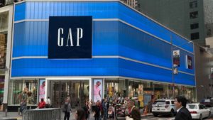 A photo of the large GAP Inc (GPS) retail storefront in Times Square.