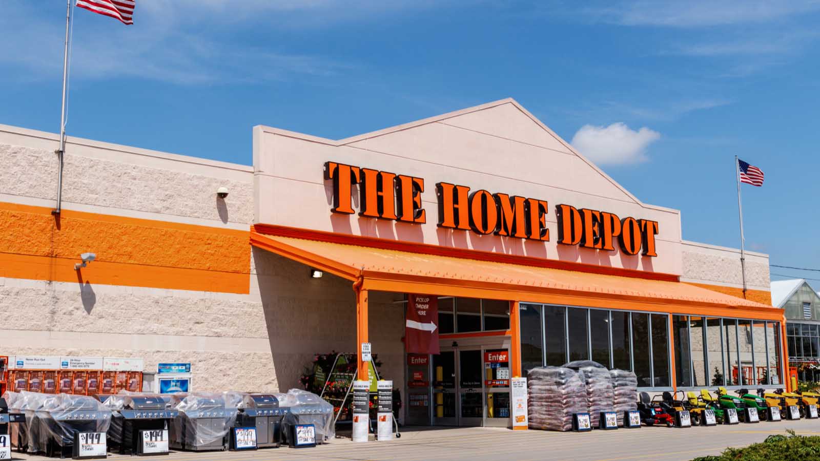 the outside of a home depot store