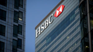 HSBC logo on corporate building