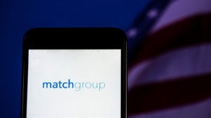 mobile phone screen displaying match group's (MTCH) logo