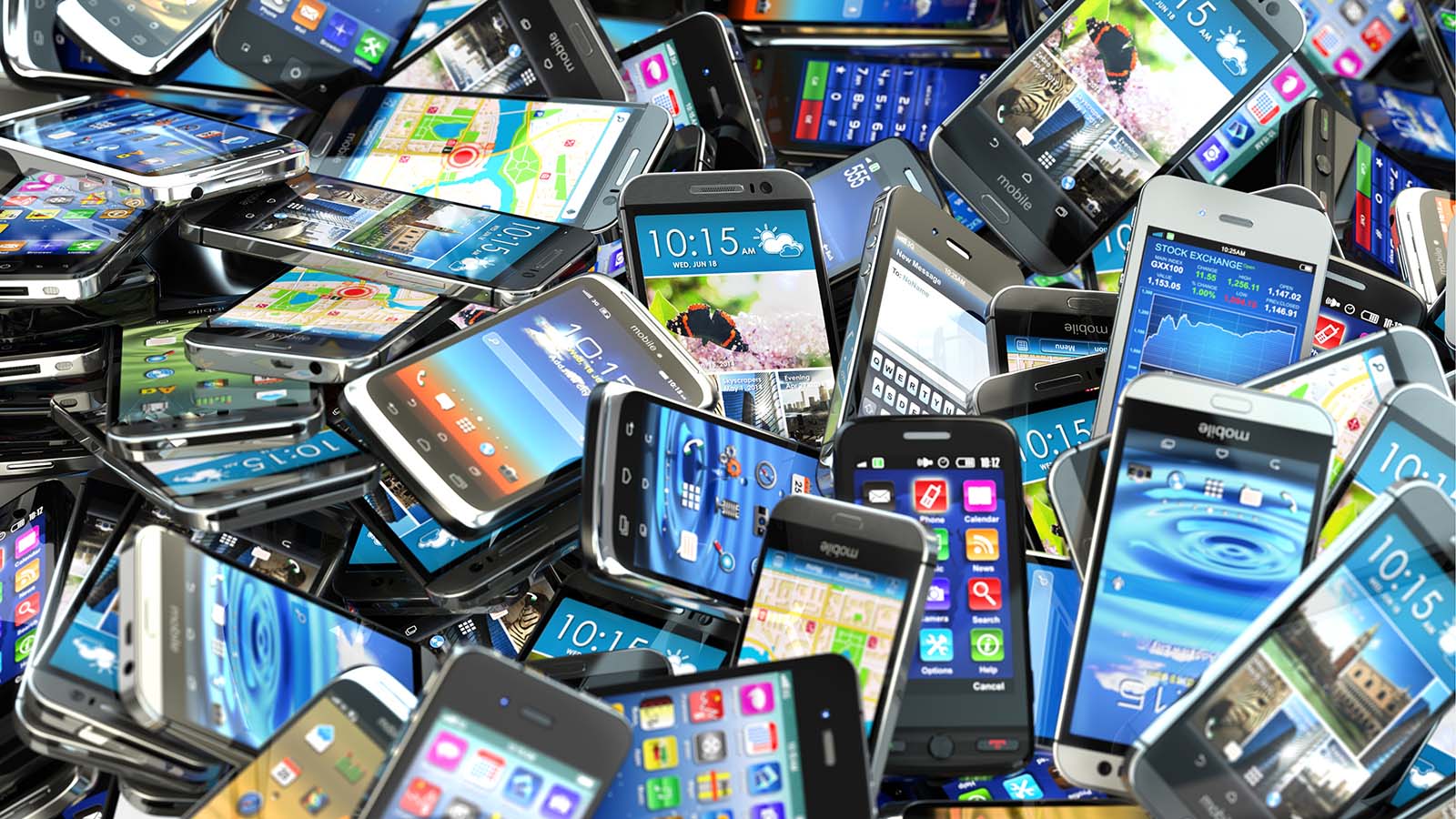 a big pile of smartphones