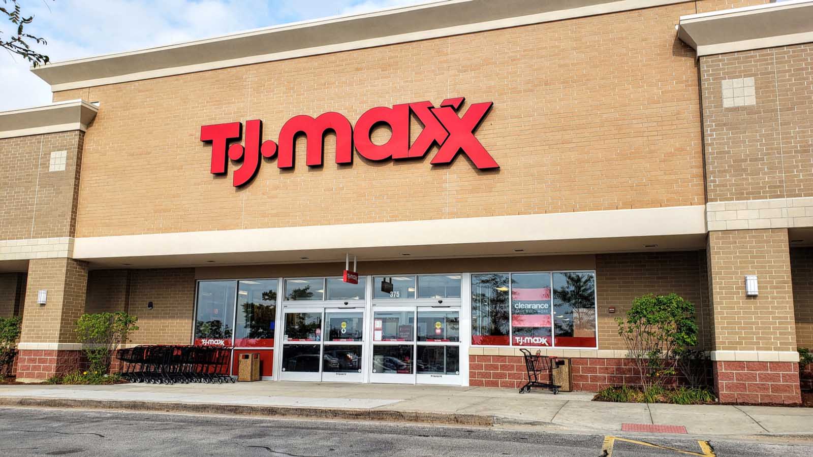 An outside shot of a T.J. Maxx (TJX) store in Romeoville, Illinois.