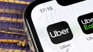 uber app icon on a mobile phone