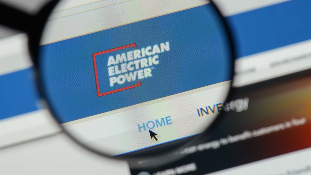 American Electric Power のロゴが Web サイトで拡大されています