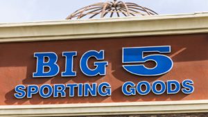 A Big 5 Sporting Goods (BGFV) location in a Las Vegas strip mall.