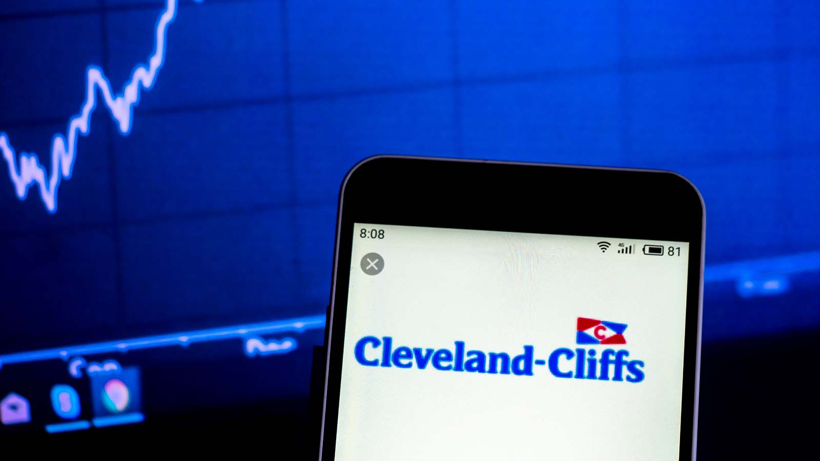 Cleveland Cliffs (CLF Stock) logo on an iPhone