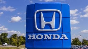 honda logo on a sign outside a honda dealership. undervalued stocks