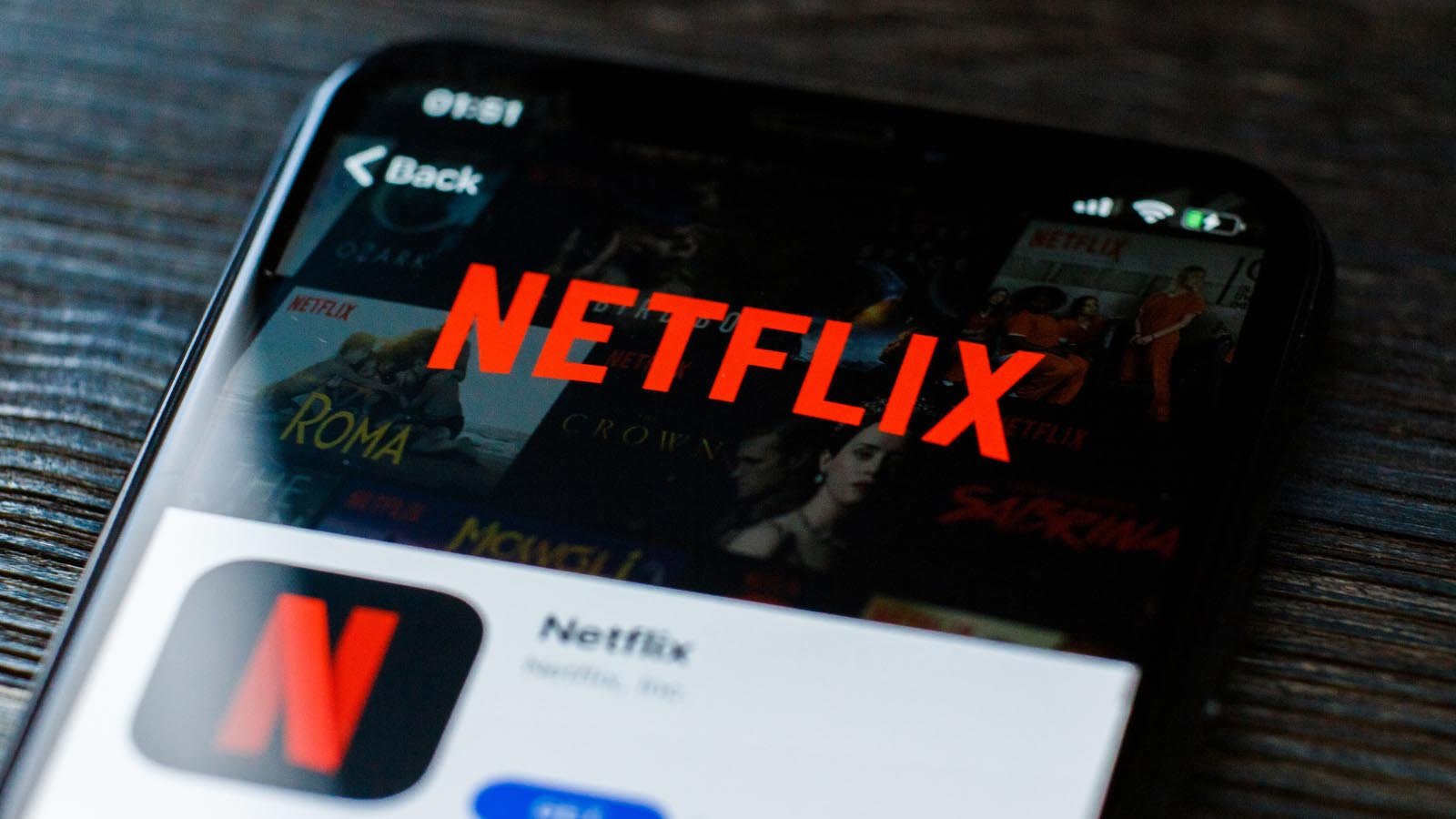 Netflix (NFLX) app open on a phone screen