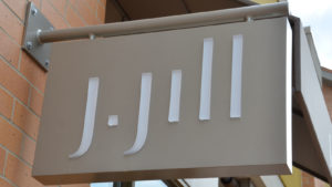 photo of a the J Jill logo outside of a J Jill store