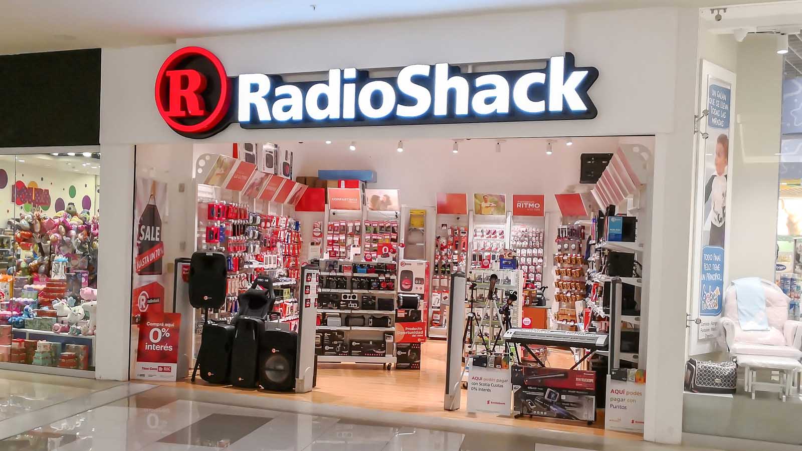 An image of a RadioShack storefront in a mall representing RadioShack Price Predictions.
