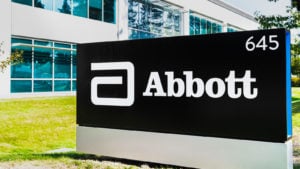 Close up of Abbott Laboratories sign at their headquarters in Silicon Valley