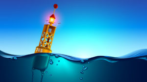 a light buoy in the middle of the ocean. stocks under 