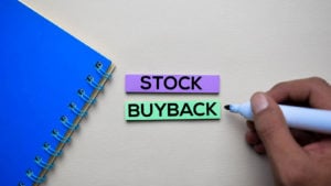 An image that mentions stock buybacks.