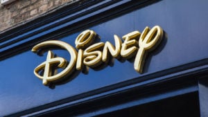 The sign for a Disney (DIS Stock) retail store in York