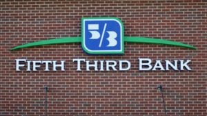 Fifth Third Bank sign on brick building