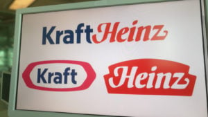 A photo of the Kraft and Heinz logos