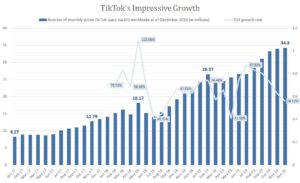 TikTok's active user growth rate