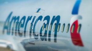 American Airlines (AAL) logo on jet