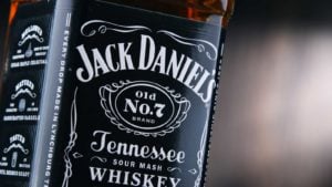 a close up of Jack Daniels Whiskey