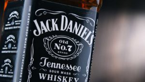 a close up of Jack Daniels Whiskey