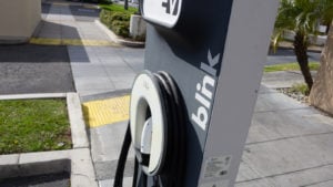 a flashing charging station, stock BLNK