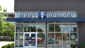 Sleep Number (SNBR) sign on a Sleep Number store in Columbus, Ohio.