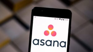 Asana (ASAN) logo displayed on a cellphone