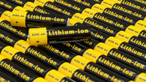rows of lithium ion batteries