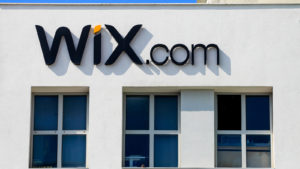 WIX sign on office building in Tel Aviv Hi-Tech Zone.  WIX logo.