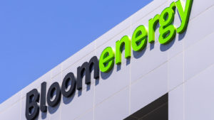 Bloom Energy logo at their headquarters in Silicon Valley