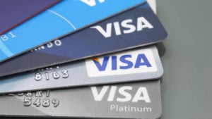 several Visa credit cards