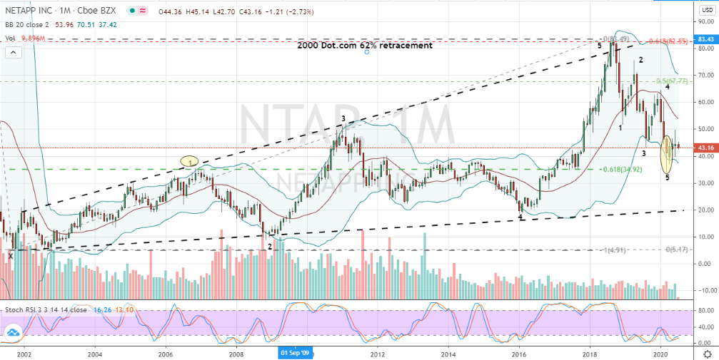 NetApp (NTAP) monthly stock price chart