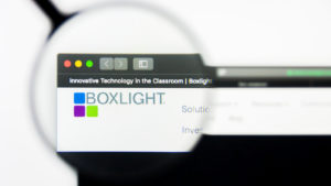 Boxlight (BOXL) website under magnifying glass
