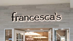 Image of a Francesva's (FRAN) store with the name above its doors