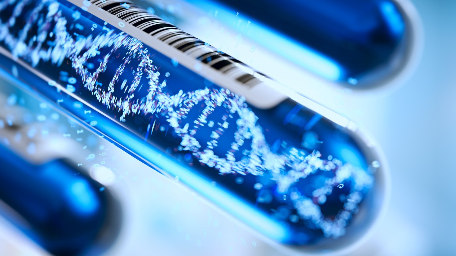 a visualization of DNA in a vial